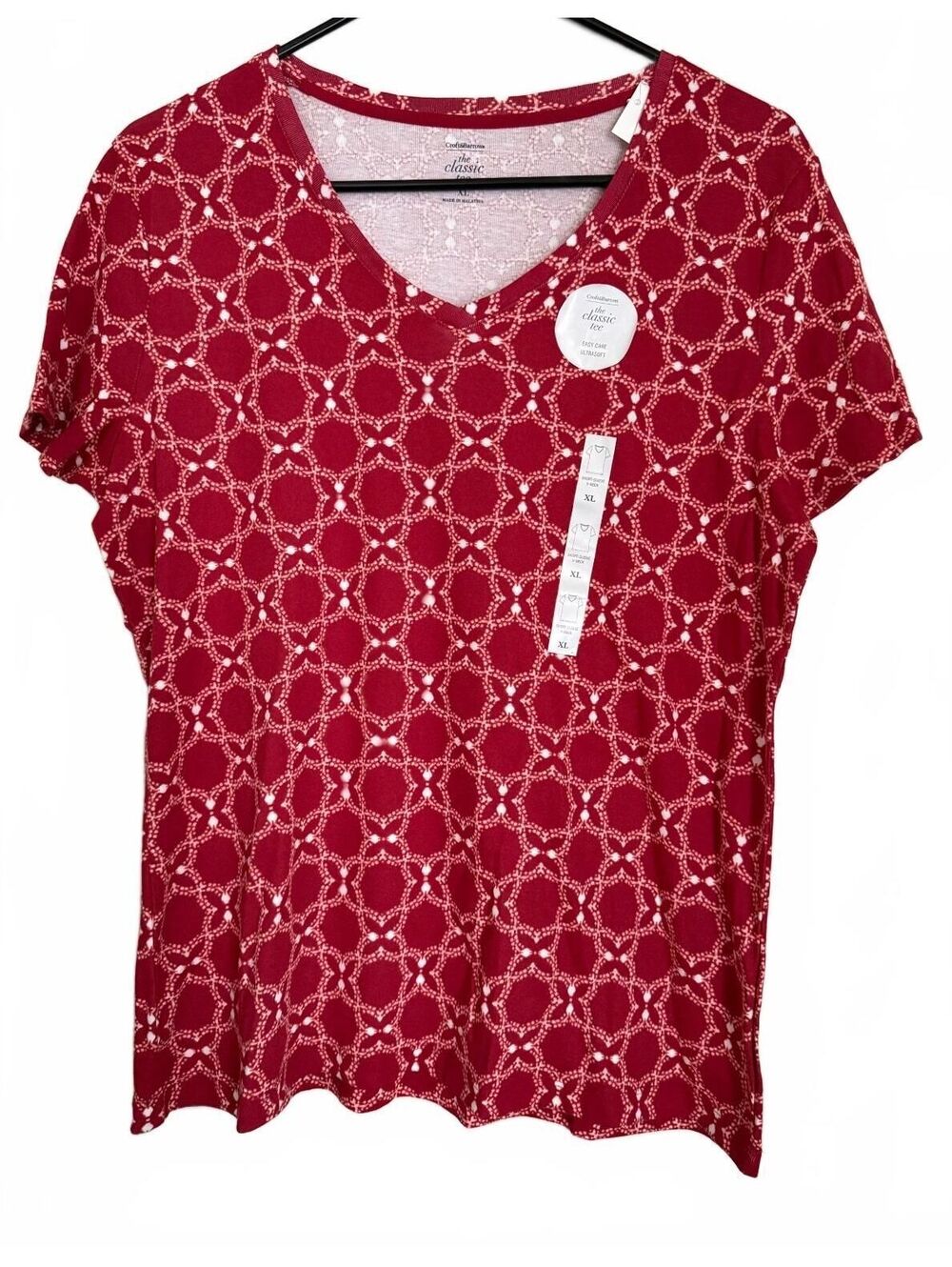 Croft & Barrow NEW Women's The Classic Tee Shirt Size XL Extra Large Retro Red
